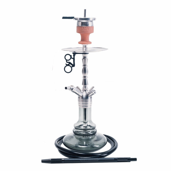 Amy Little Lulu Vandpibe - Amy Shop - Farverig og flot klassisk vandpibe af rustfri stål med bølget design på vasen