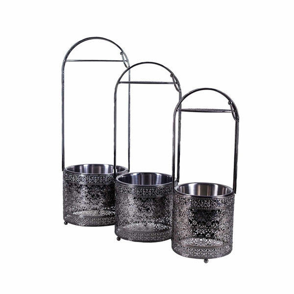 Kulholder (3 varianter) - Amy Shop - Sort metal kulholder til opbevaring og tændte vandpibe kokoskul