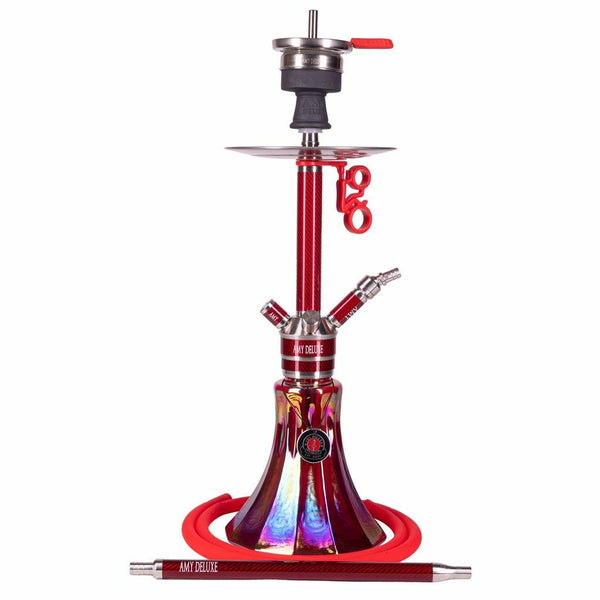 Amy Carbonica Pride R S Vandpibe - Amy Shop - Flot vandpibe af rustfri stål med carbon detaljer, fin vase med regbueeffekt