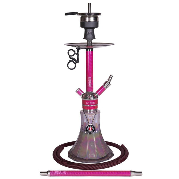 Amy Carbonica Pride R S Vandpibe - Amy Shop - Flot vandpibe af rustfri stål med carbon detaljer, fin vase med regbueeffekt