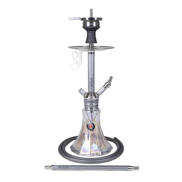 Amy Carbonica Pride R S Vandpibe - Amy Shop - Flot vandpibe af rustfri stål med carbon detaljer, fin vase med regbueeffekt