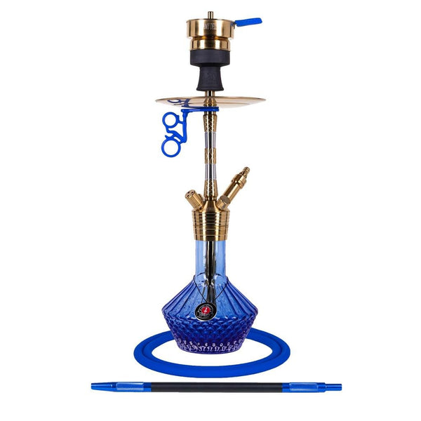 Amy Fusion Shine S Vandpibe - Amy Shop - Flot og elegant vandpibe af rustfri stål med gul røgsøgle og vase i flere farver