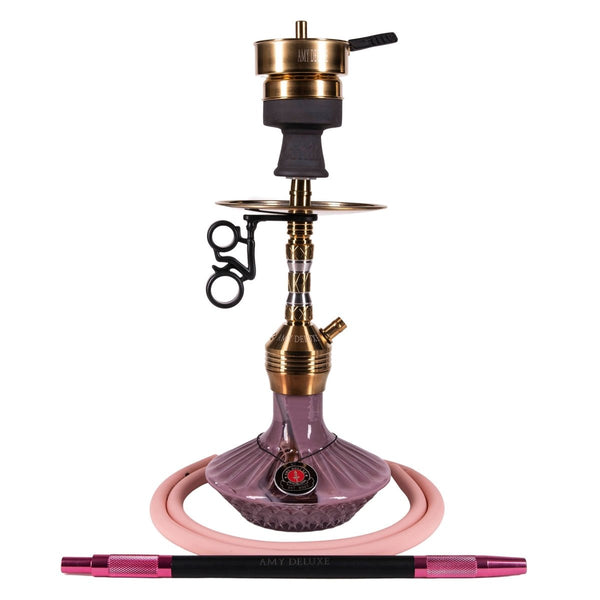 Amy Fusion Shine Mini Vandpibe - Amy Shop - Elegant lille vandpibe af rustfri stål med guld røgsøjle