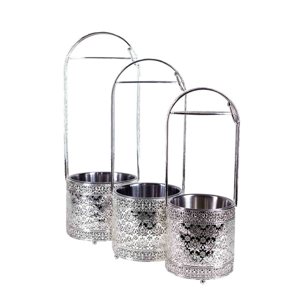 Kulholder (3 varianter) - Amy Shop - Sølv metal kulholder til opbevaring og tændte vandpibe kokoskul