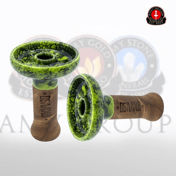 Oblako Phunnel L - Glazed Marble Green - Amy Shop -  Keramisk phunnel hoved til vandpibe i grøn og sort