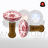 Oblako Phunnel L - Glazed Marble Red - Amy Shop - Keramisk phunnel hoved til vandpibe i rød og hvid