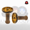 Oblako Phunnel L - Glazed Marble Yellow Black - Amy Shop - Keramisk phunnel hoved til vandpibe i gul og sort