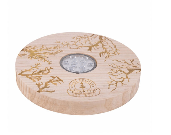 Vandpibe Underlag m. LED-lys - Amy Shop - Underlag til vandpibe lavet af træ med LED-lys