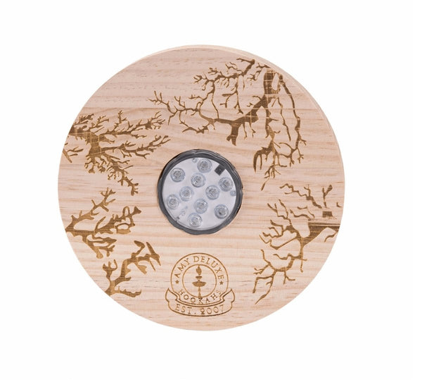 Vandpibe Underlag m. LED-lys - Amy Shop - Underlag til vandpibe lavet af træ med LED-lys
